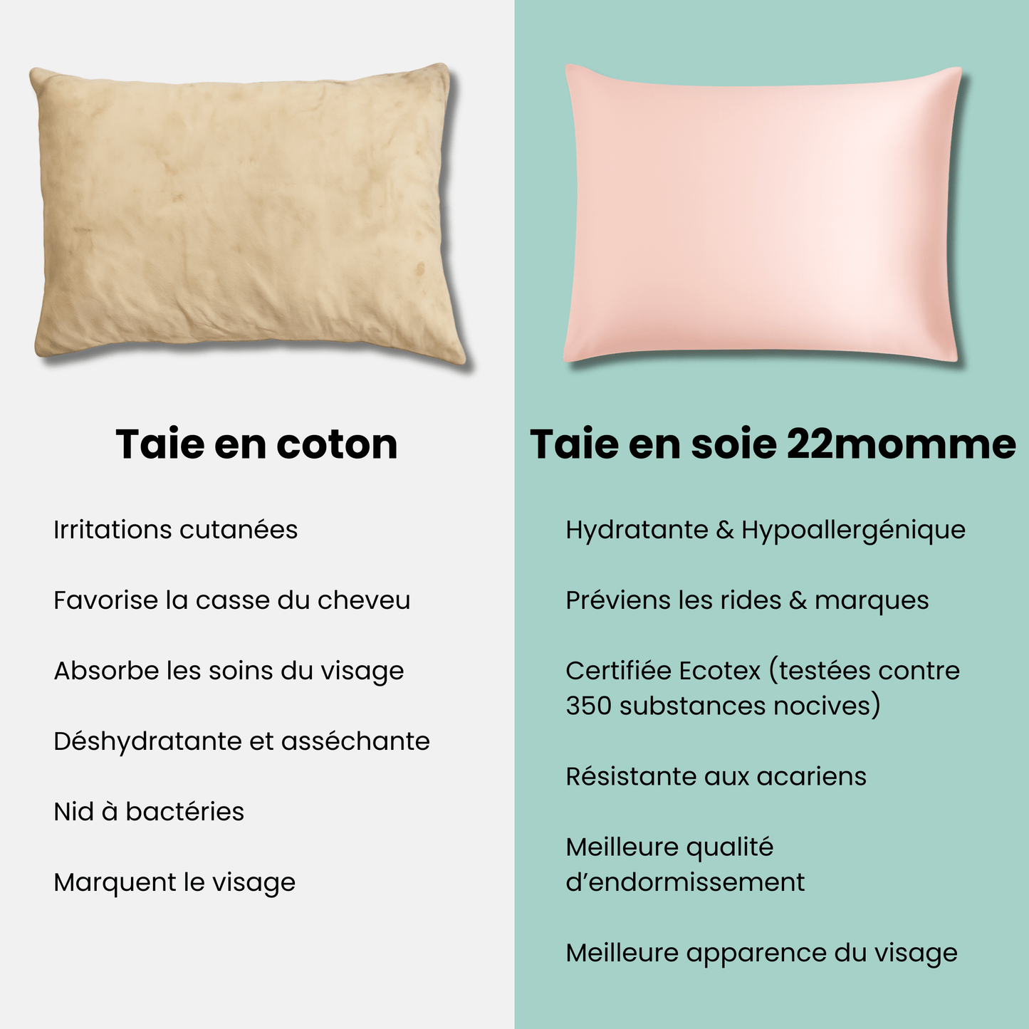 Taie Anti-Âge en Soie 22momme